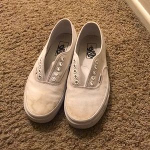 Vans authentic white slip on lace